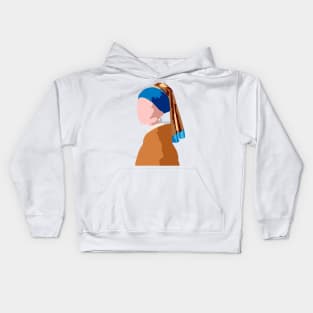 Girl with pearl earring Kids Hoodie